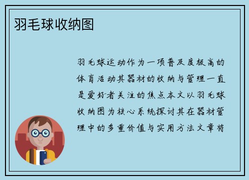 羽毛球收纳图